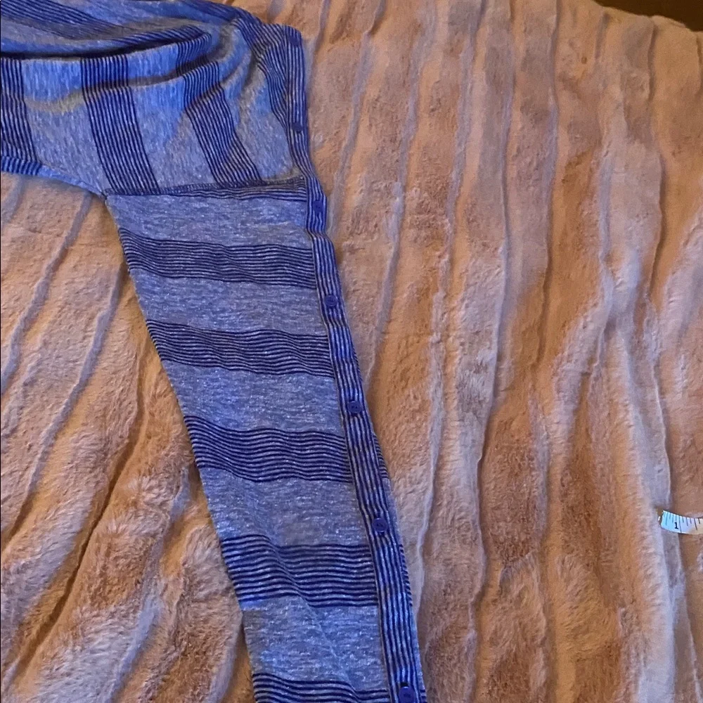 T by Talbots Navy and Heather Blue Striped Knit Top - Picture 9 of 10